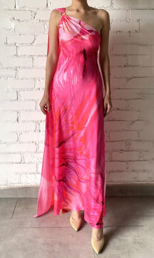 Hemant And Nandita | Abira Poly Satin Lycra Long Dress | Multicolor