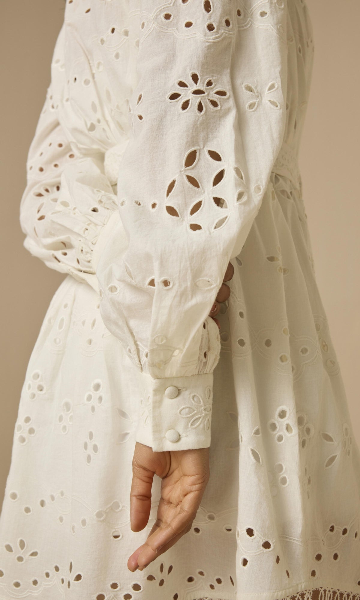 Hemant And Nandita | Adya Poplin Short Dress With Buckle Belt And Slip | Off White