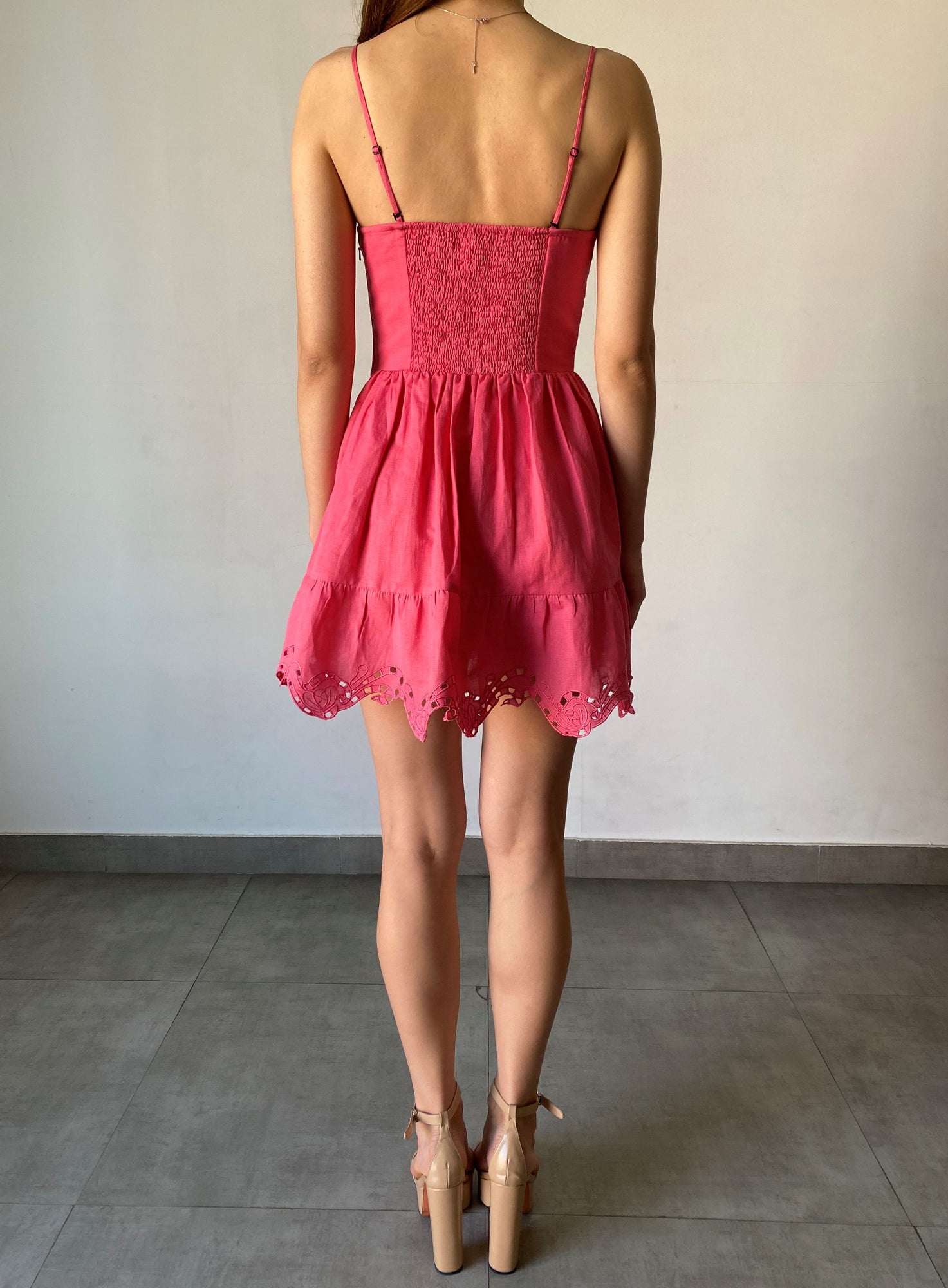 Sweetheart Neckline Short Dress | Pink