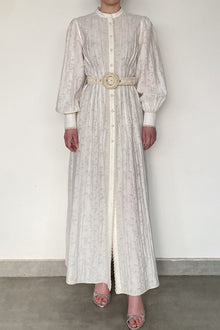 Shirt Dress With Handcrafted Buttons And Belt | White