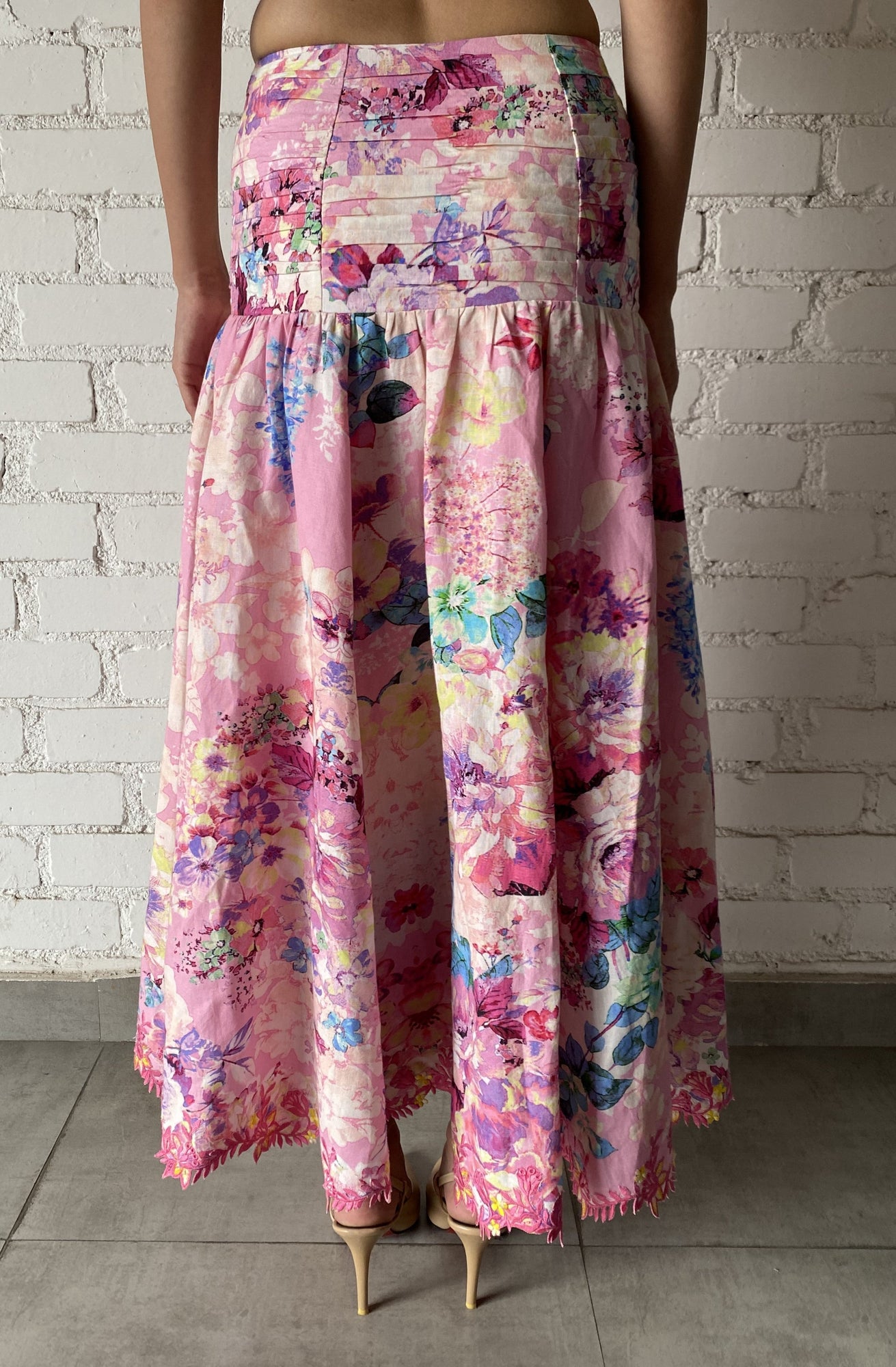 Long Skirt | Pink Floral