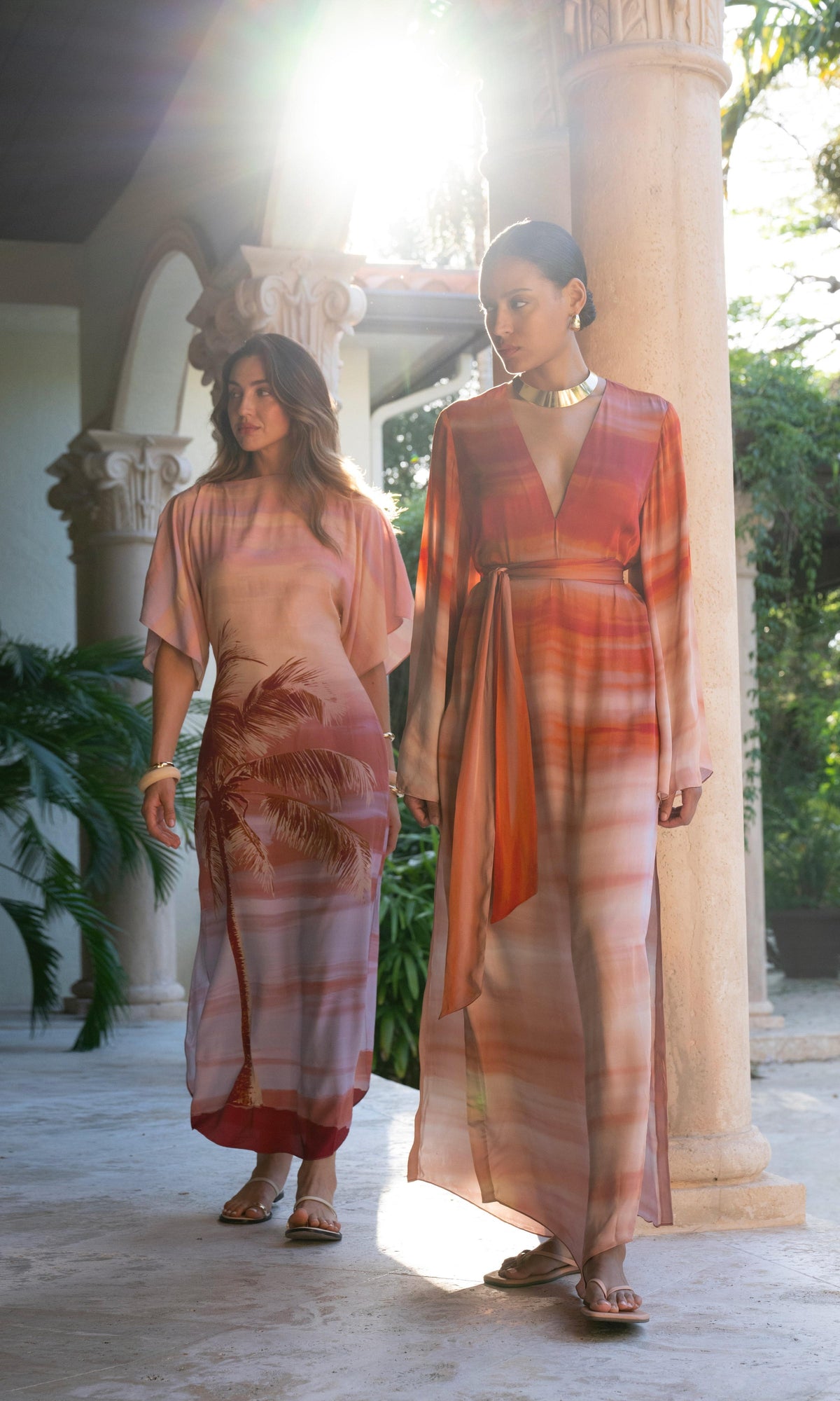 Womens | Asma Viscose Heavy Crepe Boat Neck Long Dress | Multi