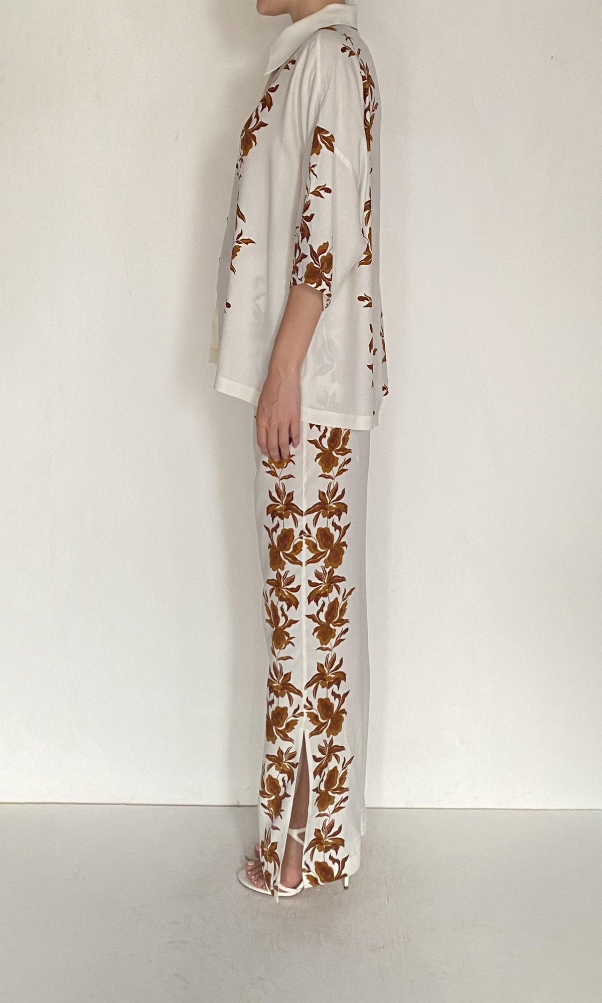 Womens | Ayra Viscose Heavy Crepe Oversized Shirt | Ivory