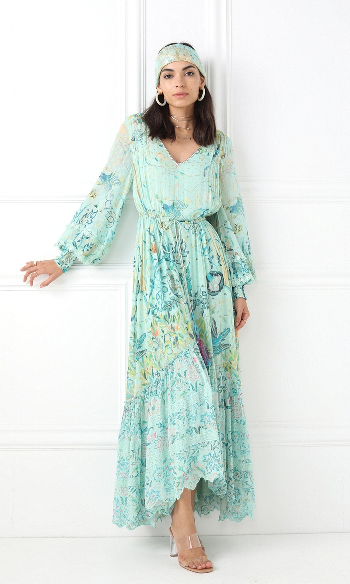 Hemant And Nandita | Cosmic Viscose Georgette Dobby Long Dress | Cosmic