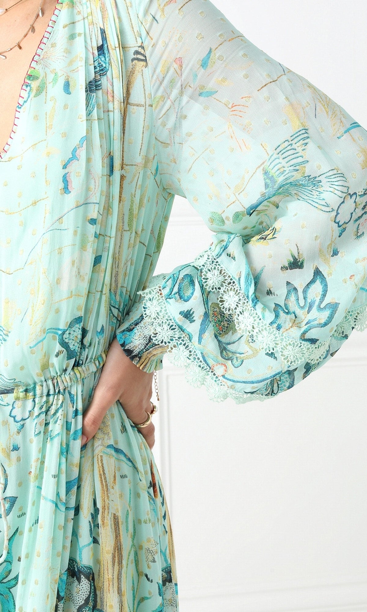 Hemant And Nandita | Cosmic Viscose Georgette Dobby Long Dress | Cosmic