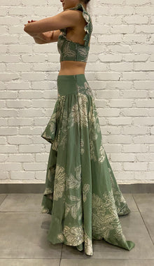 Hemant & Nandita | Dara Long Skirt | Green