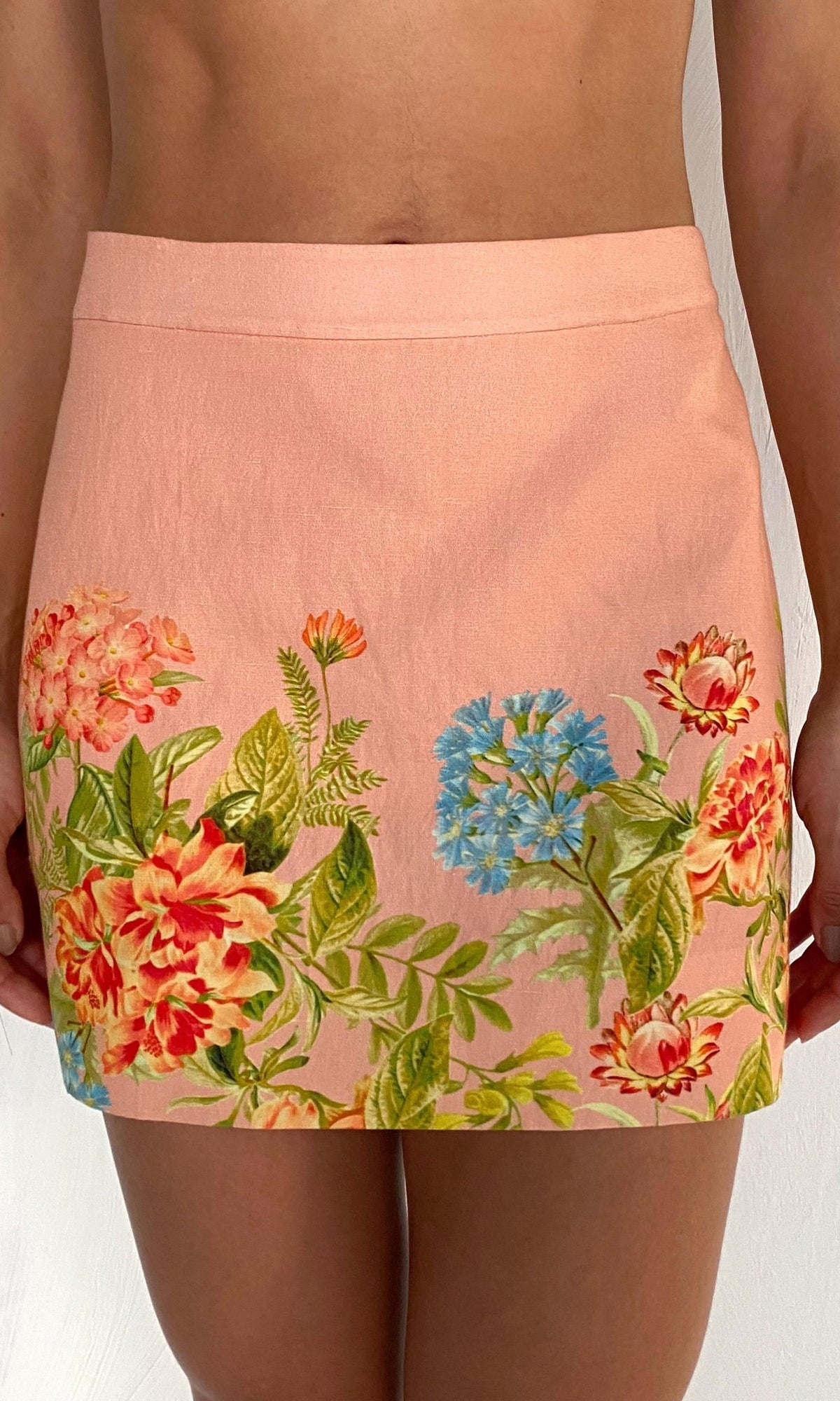 Womens | Dhun Linen Cotton Mini Skirt | Multi