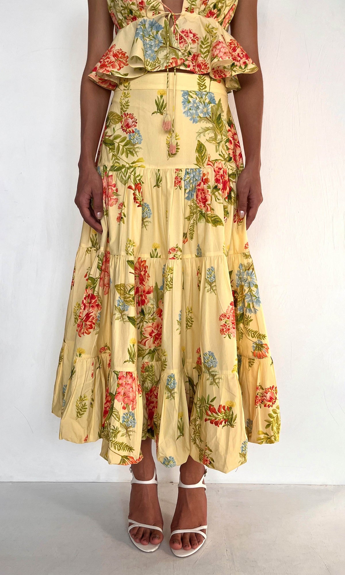 Womens | Dhun Cotton Poplin Midi Skirt | Multi