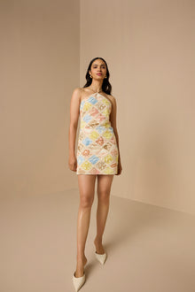 Lace Insert Mini Dress | Multi