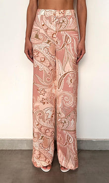 Womens | Fiza Cotton Straight Pants With Buckle Belt | Powder Pink