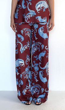 Hemant And Nandita | Hiba Polyester Double Satin Straight Pants | Merlot