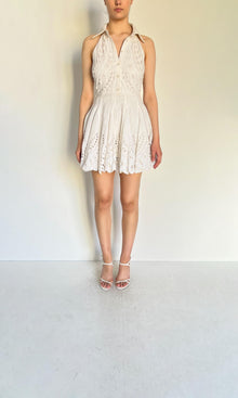 Hemant And Nandita | Inv Cotton Linen Short Dress | White