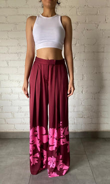 Womens | Inv Viscose Satin Pants | Burgundy