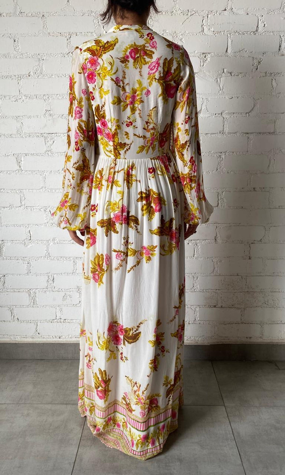 Womens | Inv Viscose Crepe Long Dress | White Multi