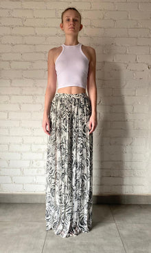 Womens | Inv Viscose Flat Chiffon Pants | White Print
