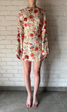 Womens | Inv Viscose Georgette Jacquard Short Dress | White Print