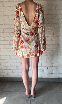 Womens | Inv Viscose Georgette Jacquard Short Dress | White Print