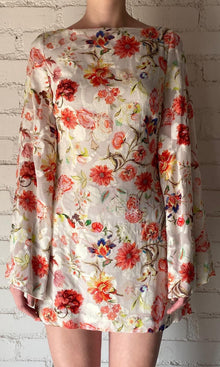 Womens | Inv Viscose Georgette Jacquard Short Dress | White Print