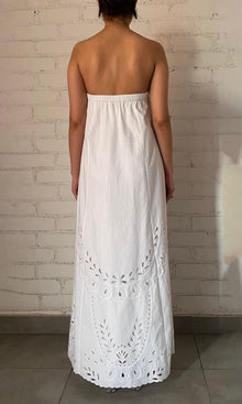 Womens | Inv Linen Cotton Strapless Long Dress | Green