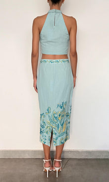 Womens | Inv Linen Cotton Top | Turquoise Multi