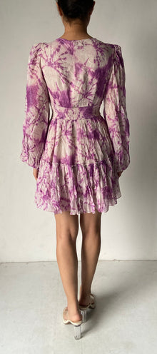Hemant & Nandita | Marbel Short Dress | White/Purple