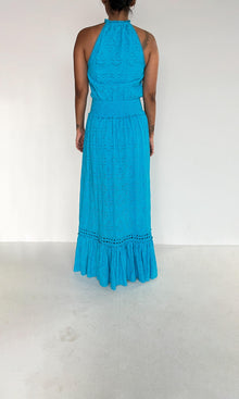 Womens | Inv Cotton Long Dress | Blue