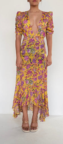 Hemant & Nandita | Dhea Midi Dress | Yellow