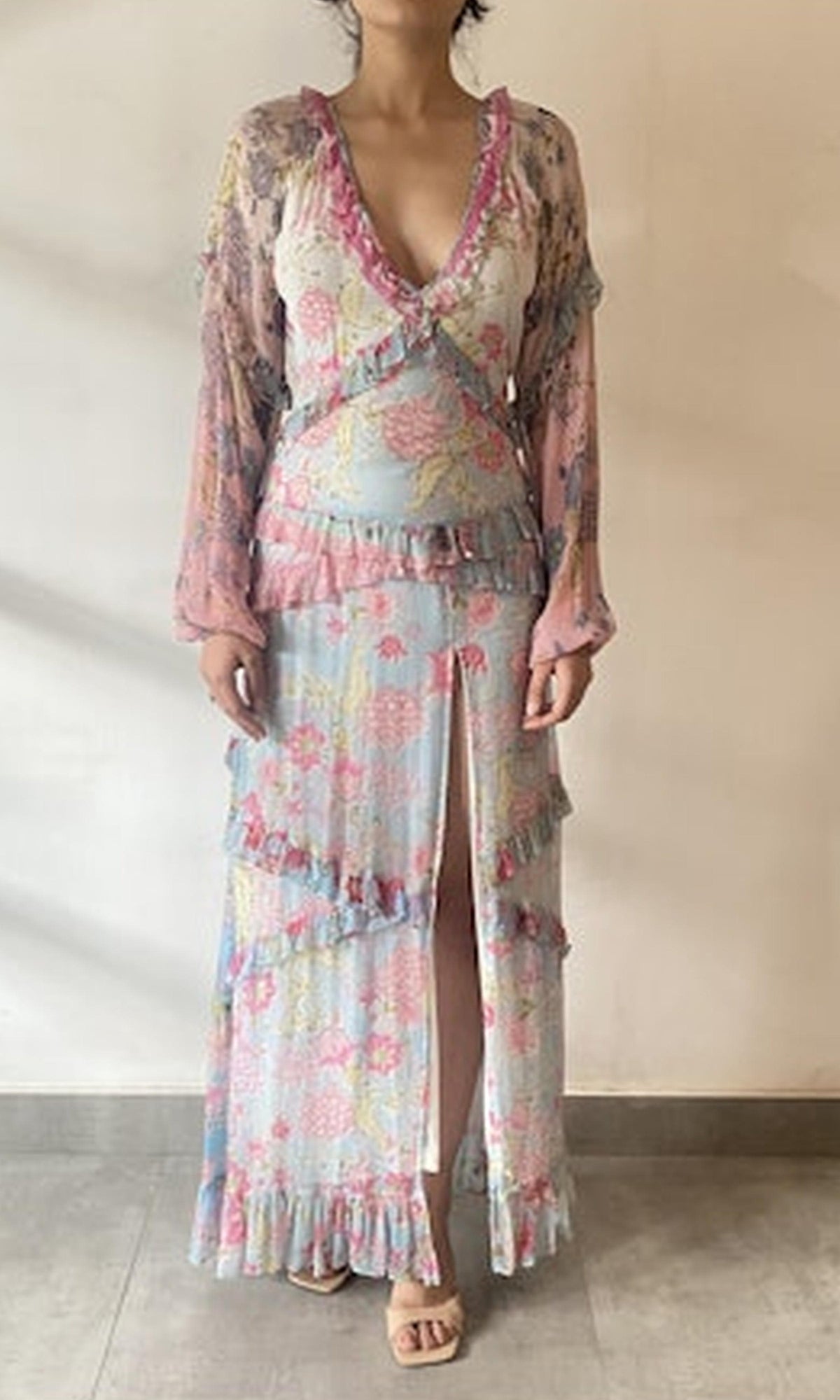 Womens | Inv Viscose Chiffon Long Dress | Multi