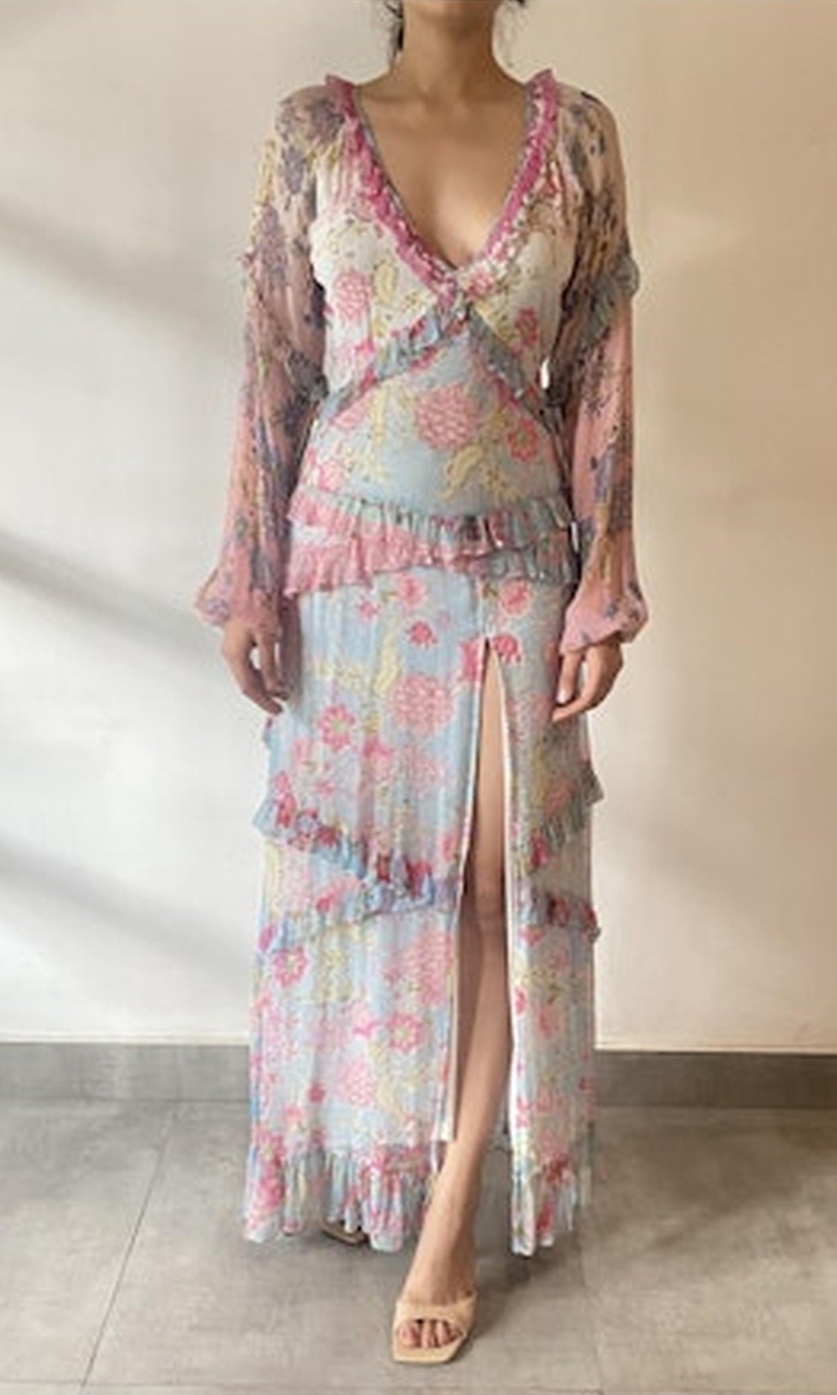Womens | Inv Viscose Chiffon Long Dress | Multi