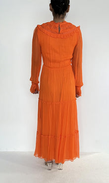 Womens | Inv Viscose Long Dress | Orange