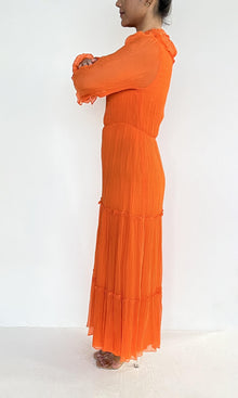 Womens | Inv Viscose Long Dress | Orange