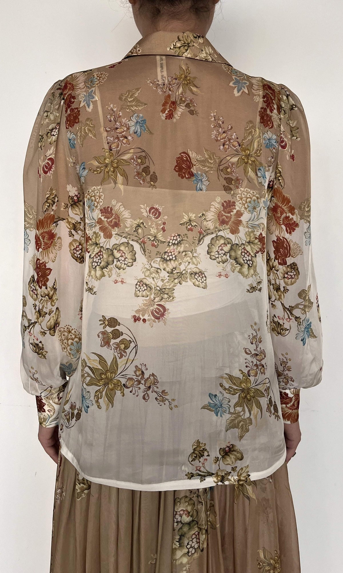 Womens | Inv Flat Chiffon Shirt | Brown Print