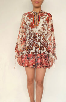 Hemant & Nandita | SD Floral Short Dress | Maroon