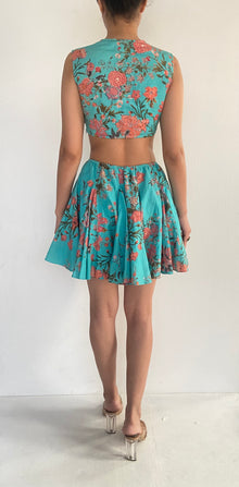 Hemant & Nandita | Short Cutout Dress | Teal