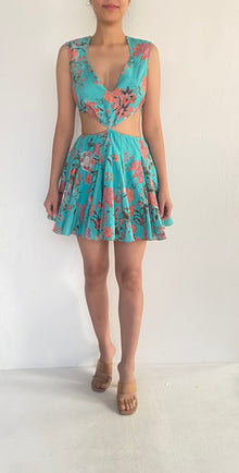 Hemant & Nandita | Short Cutout Dress | Teal