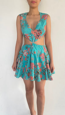 Hemant & Nandita | Short Cutout Dress | Teal