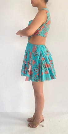 Hemant & Nandita | Short Cutout Dress | Teal