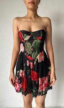Hemant And Nandita | Maaz Viscose Satin Short Dress | Black Multi