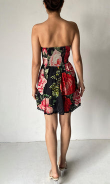 Hemant And Nandita | Maaz Viscose Satin Short Dress | Black Multi