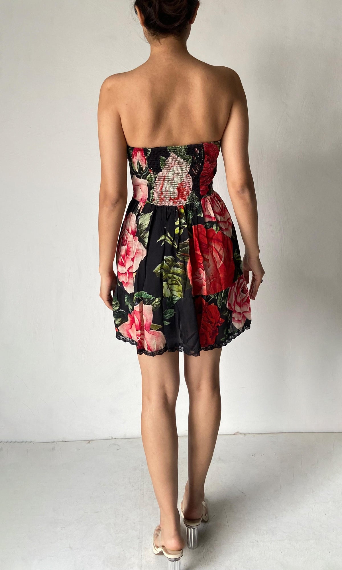 Hemant And Nandita | Maaz Viscose Satin Short Dress | Black Multi