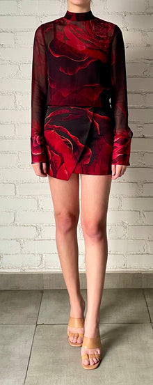 Rococo Sand | Naia Beaded Short Dress | Black/Red