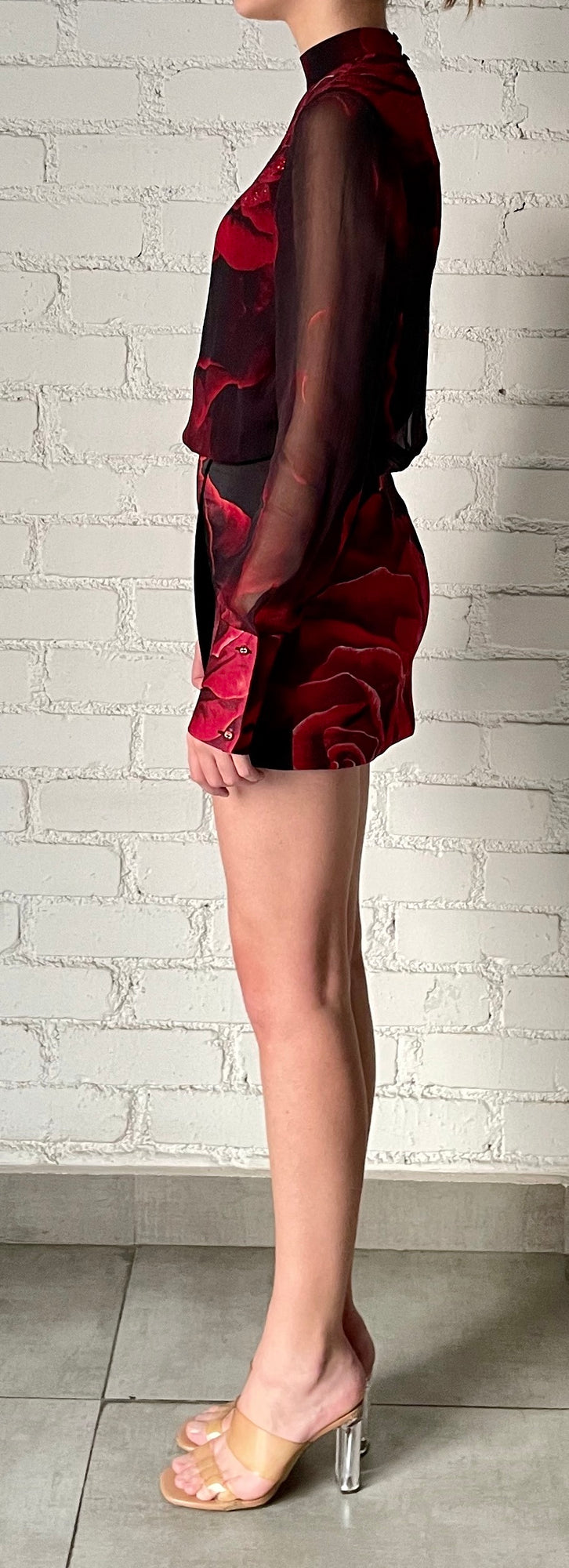 Rococo Sand | Naia Beaded Short Dress | Black/Red