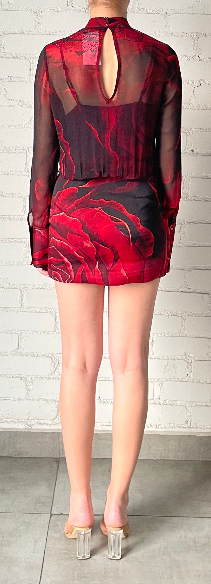 Rococo Sand | Naia Beaded Short Dress | Black/Red