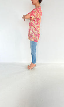 Hemant And Nandita | Nara Viscose Georgette Lurex Shirt | Pink