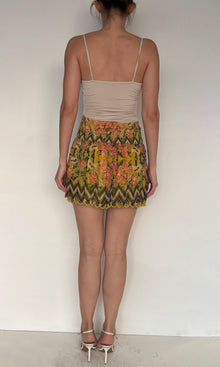 Womens | Nova Viscose Crinkle Chiffon Short Skirt | Yellow