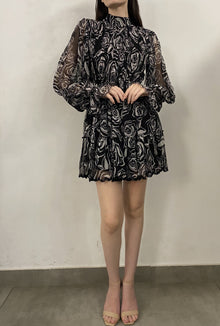 Orah Short Dress | Black/White