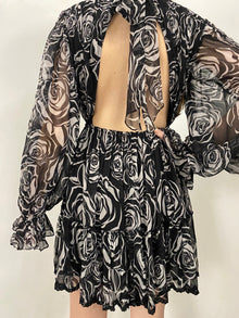 Orah Short Dress | Black/White