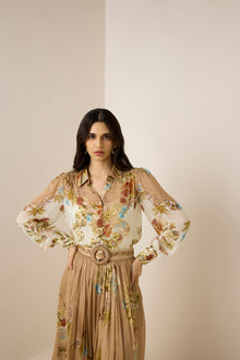 Boho Top With Cami | Brown Mix