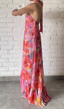 Viscose Chiffon Long Dress | Pink