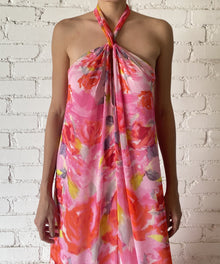 Viscose Chiffon Long Dress | Pink